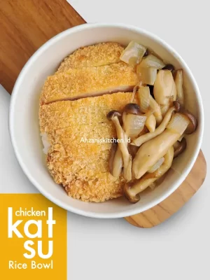ayam katsu yang gurih dengan tumis jamur dari ahzani's kitchen