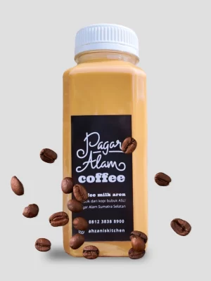 dari kopi bubuk pagar alam asli, gula aren, oatmilk, pelepas dahaga, tombo ngantuk