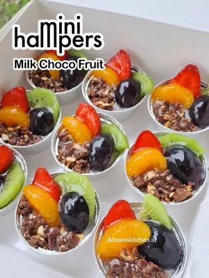 mini hampers milk chocolate fruit pudding isi 9 pc