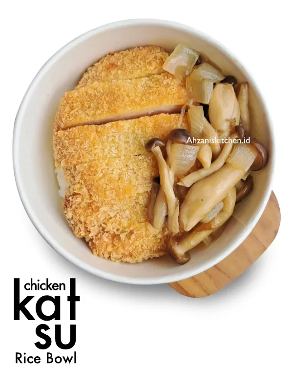 chicken katsu gurih dengan oseng jamur